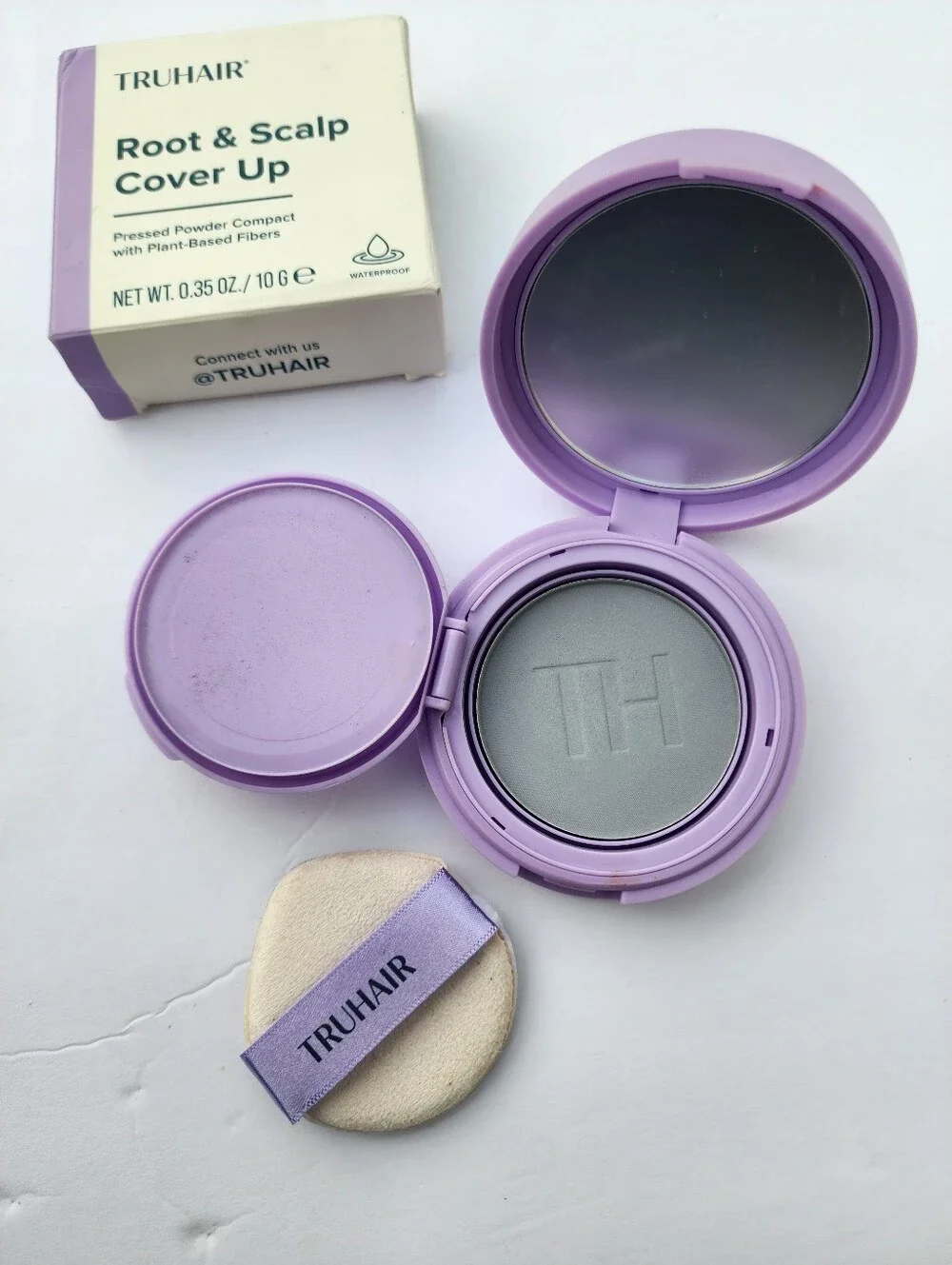 Truhair Gray Root & Scalp Cover Up Pressed Powder Hair Compact